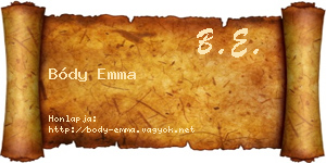 Bódy Emma névjegykártya