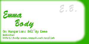 emma body business card